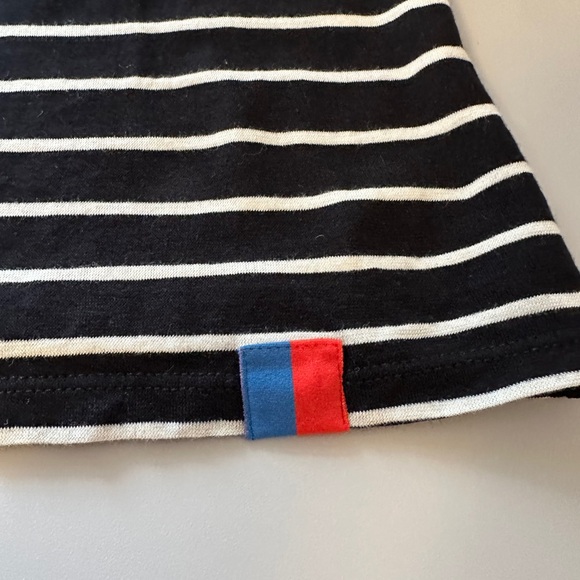 NWT KULE Baha Black and Cream Striped Short Sleeve Top | Size XS - Picture 6 of 9